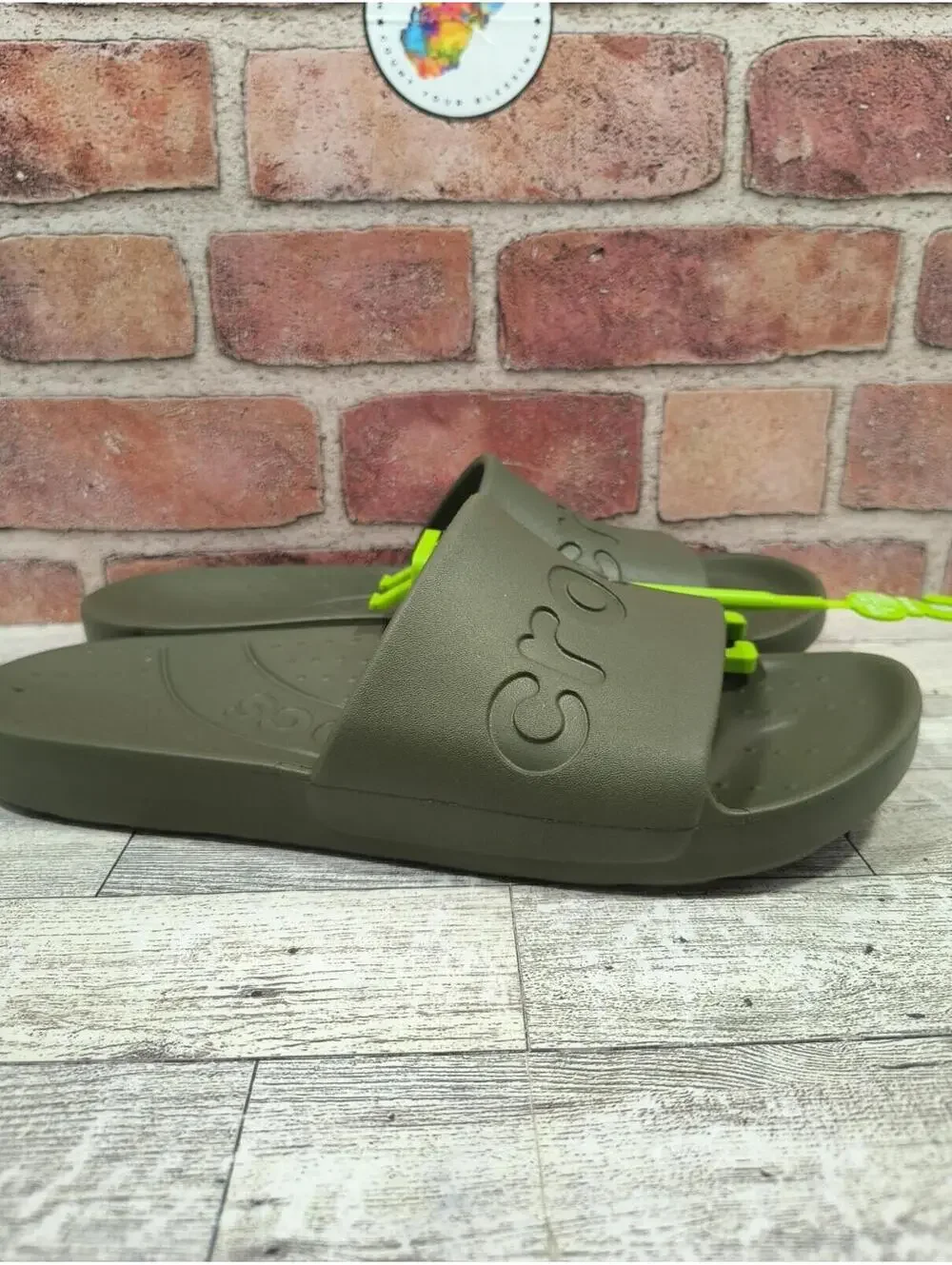 Crocs Essentials Slide Men's 10 Women's 12 Army Green Comfort 210088-309 NWT